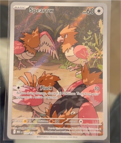 2025 Pokémon TCG Mega Evolutions #151/132 Spearow Illustration Rare — front