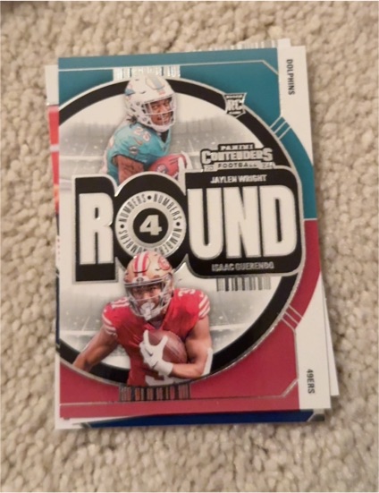 2024 Panini Contenders #17 Jaylen Wright / Isaac Guerendo Round Numbers — front