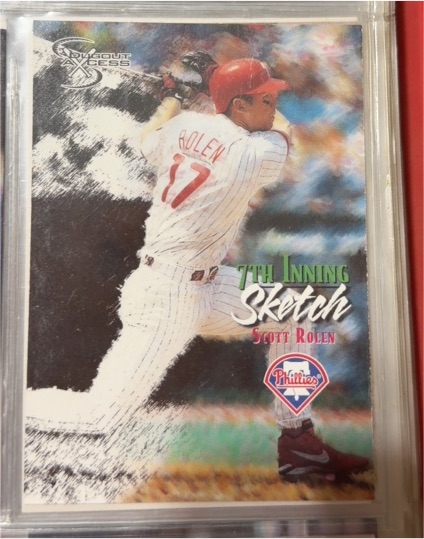 1998 SkyBox Dugout Axcess #122 Scott Rolen 7th Inning Sketch — front