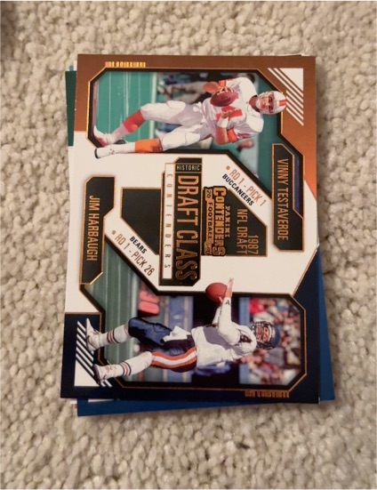 2024 Panini Contenders #9 Vinny Testaverde / Jim Harbaugh Historic Draft Class — front