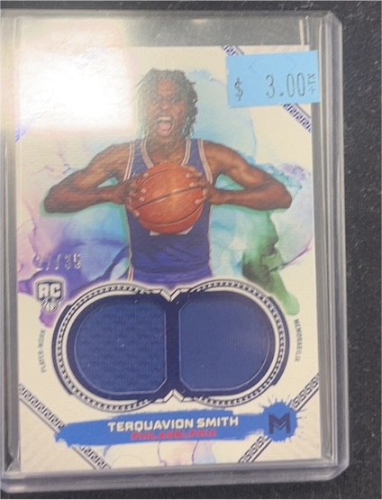 2023-24 Topps Motif #MDR-12 Terquavion Smith Rookie Dual Relics — front