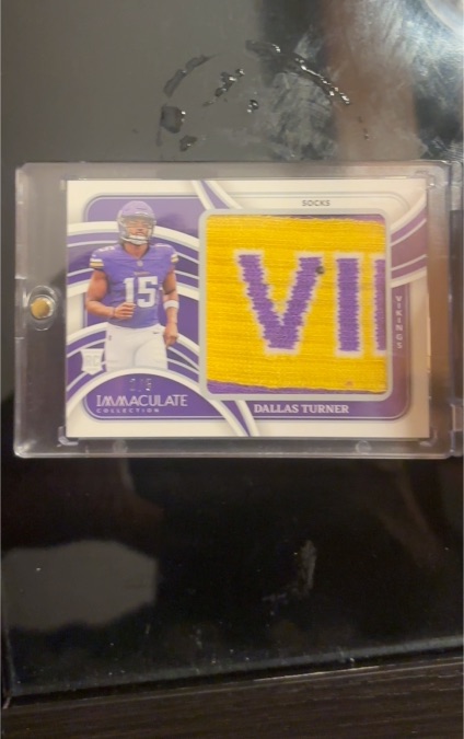 2024 Panini Immaculate Collection Dallas Turner Jumbo Socks Patch — front