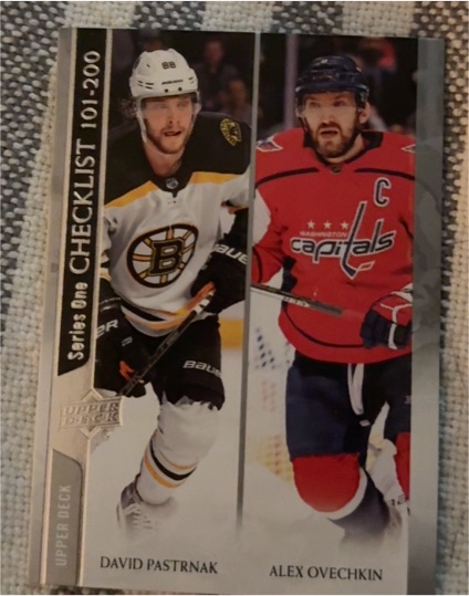 2020-21 Upper Deck Series 1 Checklist #200 David Pastrnak / Alex Ovechkin — front