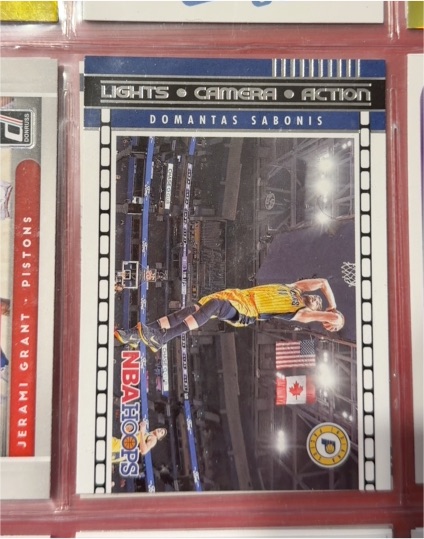 2021-22 Panini NBA Hoops #25 Domantas Sabonis Lights Camera Action — front