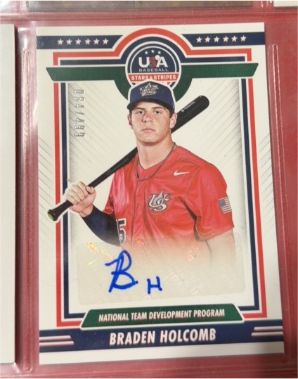 2022 Panini USA Baseball Stars & Stripes #NTDP-BH Braden Holcomb — front