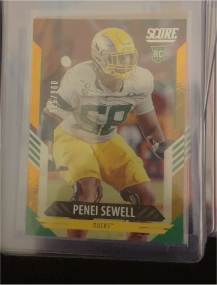 2021 Panini Score #339 Penei Sewell — front
