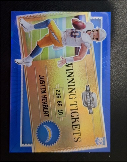 2020 Panini Contenders Optic Winning Tickets #WT19 Justin Herbert — front