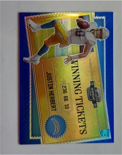 2020 Panini Contenders Optic Winning Tickets #WT19 Justin Herbert — front