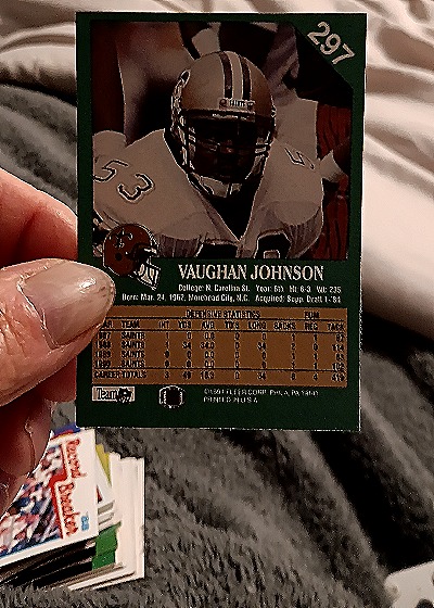1991 Fleer #297 Vaughan Johnson — back