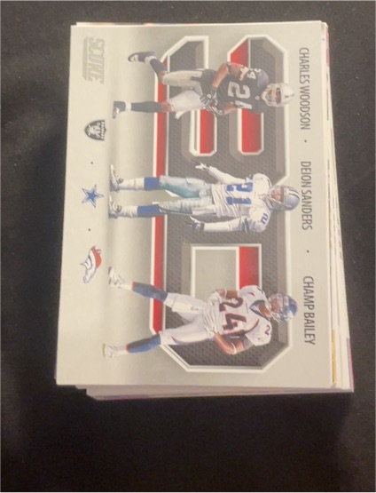 2021 Score 3D #3D5 Champ Bailey / Charles Woodson / Deion Sanders — front