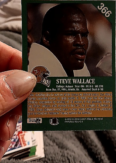 1991 Fleer #366 Steve Wallace — back