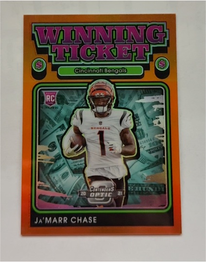 2021 Panini Contenders Optic Winning Ticket #WT Ja'Marr Chase — front