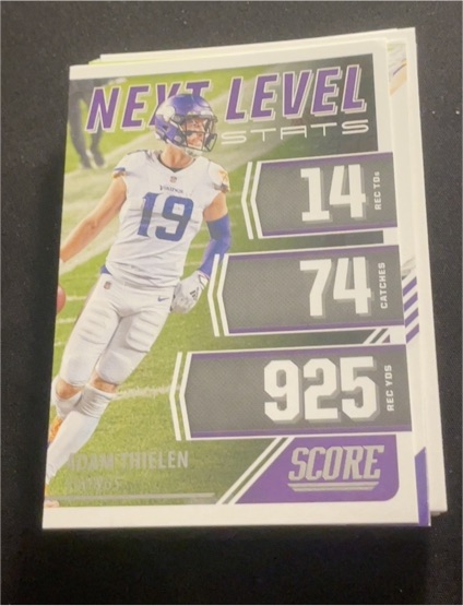 2021 Panini Score #NL13 Adam Thielen Next Level Stats — front