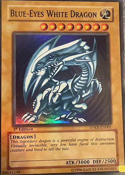 1996 Yu-Gi-Oh! DPKB-EN001 Blue-Eyes White Dragon — front