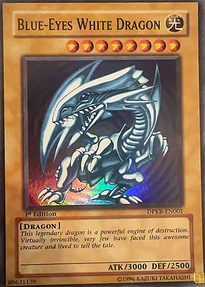 1996 Yu-Gi-Oh! SDK-001 Blue-Eyes White Dragon — front