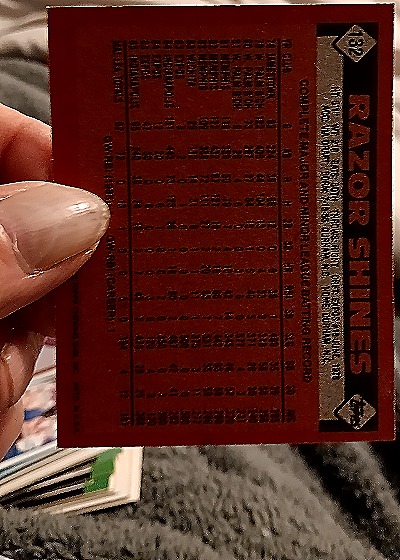 1986 Topps #132 Razor Shines — back