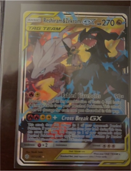 2019 Pokémon Sun & Moon Cosmic Eclipse #157 Reshiram & Zekrom GX — front