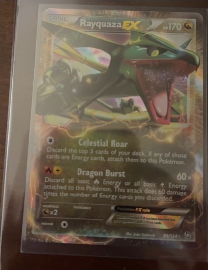 2012 Pokémon Black & White Dragons Exalted #85 Rayquaza EX — front