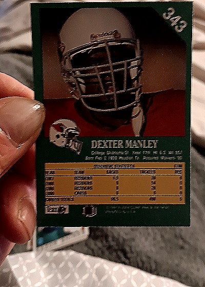 1991 Fleer #343 Dexter Manley — back