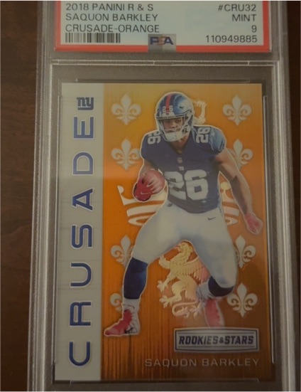 2018 Panini Rookies & Stars #CRU32 Saquon Barkley Crusade-Orange — front