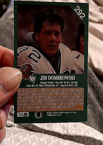 1991 Fleer #292 Jim Dombrowski — back