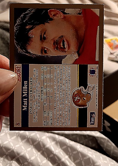1991 Score Football #8 Matt Millen — back