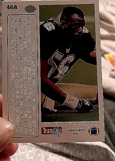 1991 Upper Deck #468 Pat Swilling — back