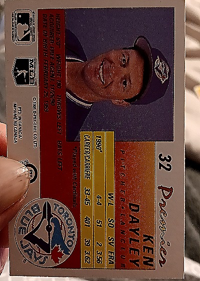 1990 O-Pee-Chee Premier #32 Ken Dayley — back