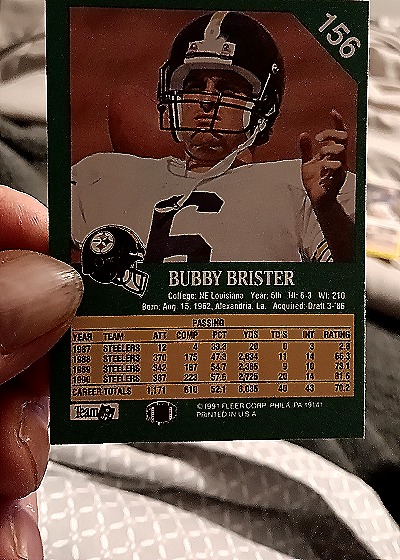 1991 Fleer #156 Bubby Brister — back