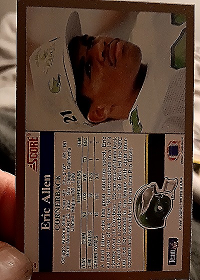 1991 Score #10 Eric Allen — back