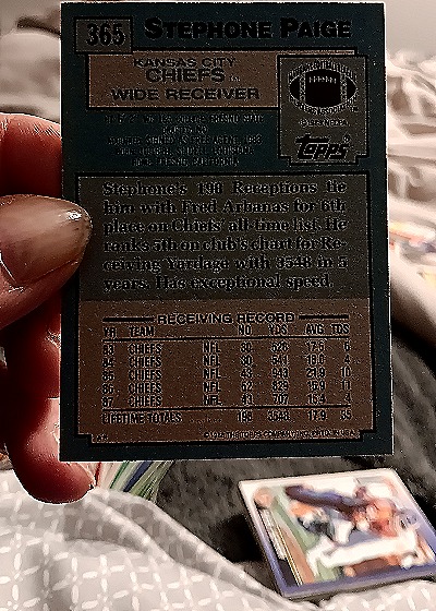 1988 Topps #365 Stephone Paige — back