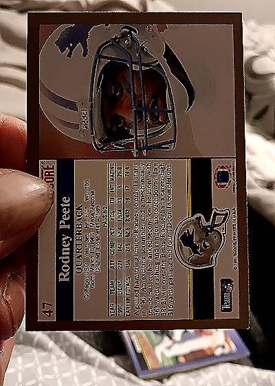 1991 Score #47 Rodney Peete — back