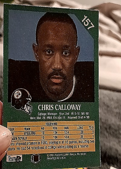 1991 Fleer Football #157 Chris Calloway — back