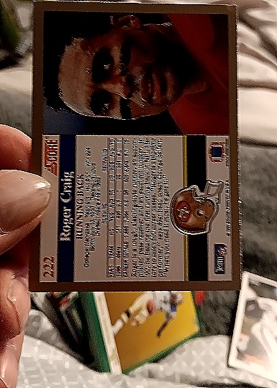 1991 Score #222 Roger Craig — back