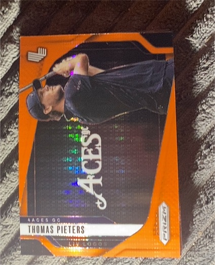 2025 Panini Prizm LIV Golf LIV Logos Red Prizm #GG Thomas Pieters — front