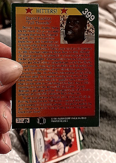 1991 Fleer #399 David Fulcher — back