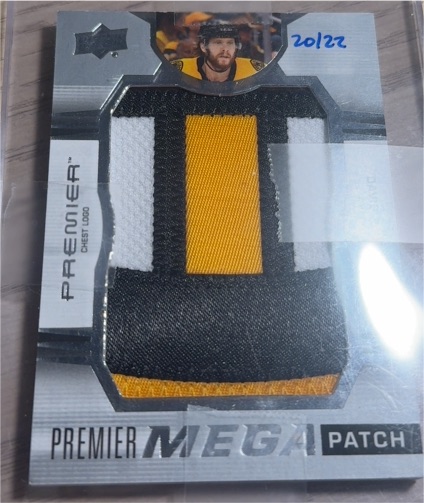 2021-22 Upper Deck Premier Mega Patch #PMP-DP David Pastrnak — front