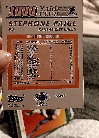 1990 Topps #14 Stephone Paige — back