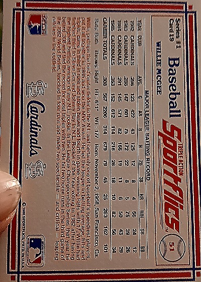 1993 Topps #51 Ozzie Smith — back