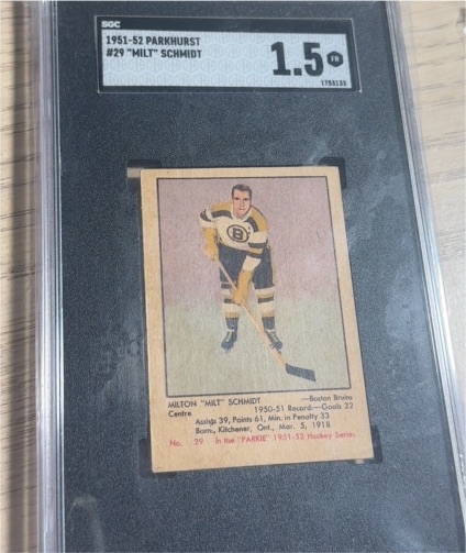 1951-52 Parkhurst #29 Milt Schmidt — front