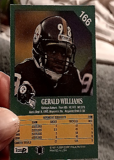 1991 Fleer #166 Gerald Williams — back