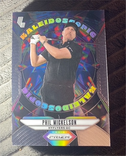 2025 Panini Prizm LIV Golf #7 Phil Mickelson Kaleidoscopic Silver Prizm — front