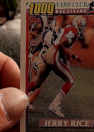 1991 Topps 1000 Yard Club Receiving Jerry Rice — front
