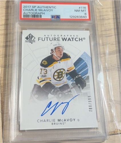 2017-18 SP Authentic #116 Charlie McAvoy Future Watch Autographed — front