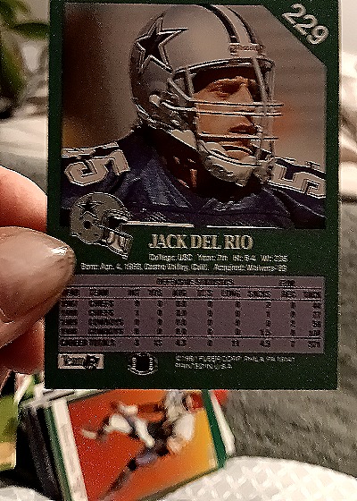1991 Fleer #229 Jack Del Rio — back