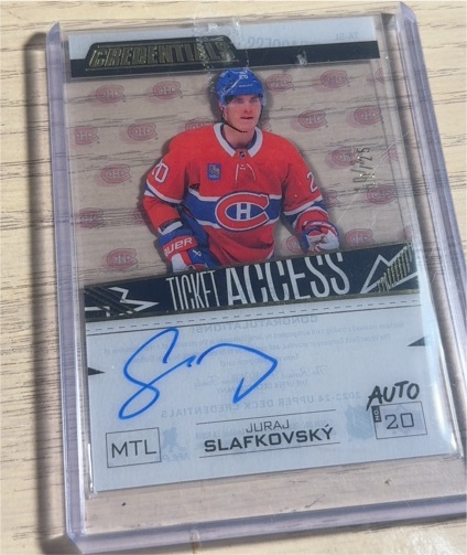 2023-24 Upper Deck Credentials Debut Ticket Access Auto #DTAA-JS Juraj Slafkovský — front