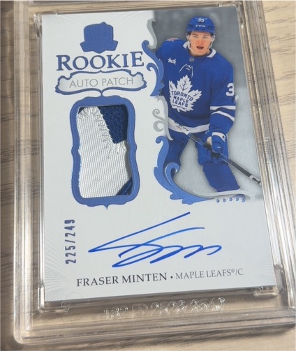2023-24 Upper Deck The Cup #157 Fraser Minten Rookie Auto Patch — front