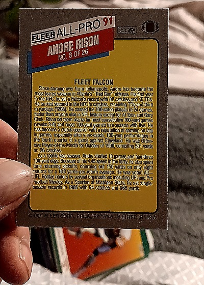 1991 Fleer All-Pro #8 Andre Rison — back
