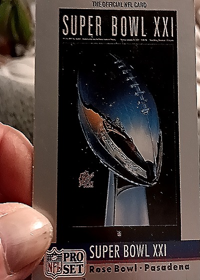 1990 Pro Set #21 Super Bowl XXI Theme Art — front