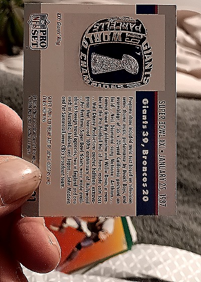 1990 Pro Set #21 Super Bowl XXI Theme Art — back